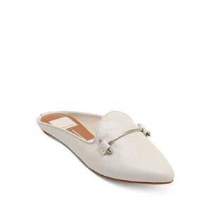 DOLCE VITA Womens Black White Gram Pointed Toe Slip On Leather Dress Mules 6 M